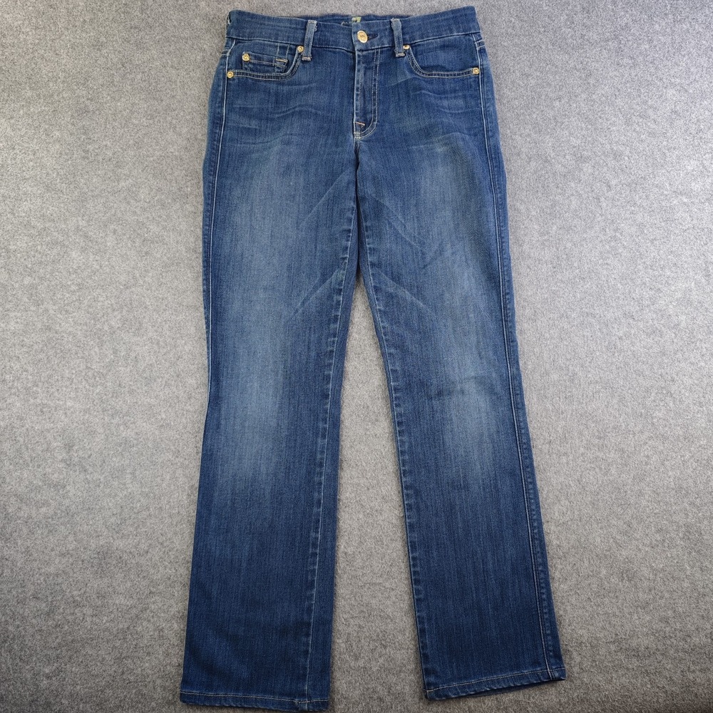 7 For All Mankind Kimmie Straight Leg Jeans Women's 27x27 Blue Medium Wash